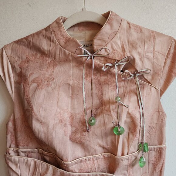 Karen Millen Y2K Blush Pink Oriental Brocade Dress - Picture 1 of 16